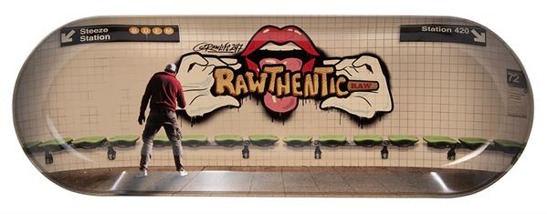 RAW Dreh-Tablett - Rolling Tray RAW Skate Deck Grafitti 2